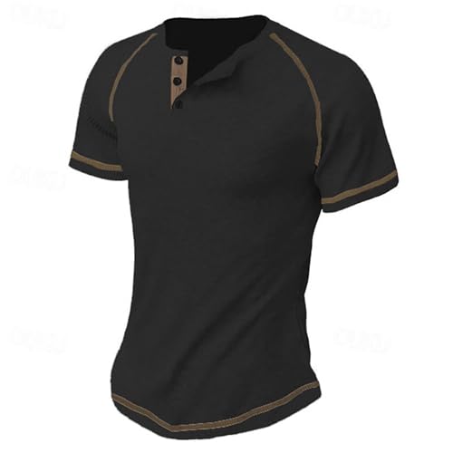 Herren Kurzarm Hemd Slim Fit - Freizeithemd T-Shirt Oberteile Für Sommer von Lxitoler