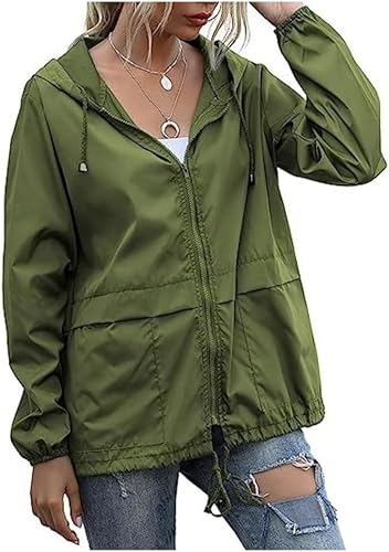 Lxitoler Regenjacke mit Kapuze für Damen, Frühlingsjacken, leichte Windjacke, Laufjacke, Oberbekleidung mit Taschen, 02-green Regenjacke, XL Lxitoler Regenjacke mit Kapuze für Damen, Frühlingsjacken, leichte Windjacke, Laufjacke, Oberbekleidung mit Taschen, 02-green Regenjacke, XL von Lxitoler