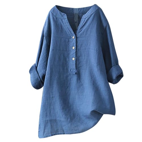 Musselinbluse Tunika Tunika Damen Sommer Blusen & Tuniken für Damen Musselin Shirt Damen Oberteile Damen Sommer Damenblusen Hemdbluse Damen Bluse Musselin Damen Leinenhemd von Lxitoler
