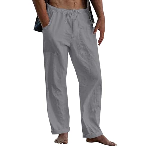 Schlafanzughose Herren Lang Leinenhose Herren Sommer Breite Jogginghose Herren Leinenhose Yoga Hosen Herren Leinenhosen Breite Jogginghose Herren Lang Leicht Sommerhose Leichte Sommerhose von Lxitoler