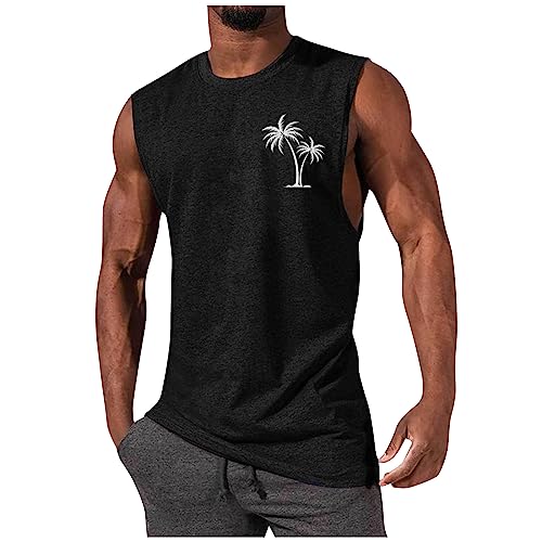 Tank Top Herren Sport Muskelshirt Kurzarm Sommer Unterhemd Regular Fit Workout Tanktop Athletic Achselshirts Gym Sport Stretch T Shirt （01-Schwarz，4XL） von Lxitoler