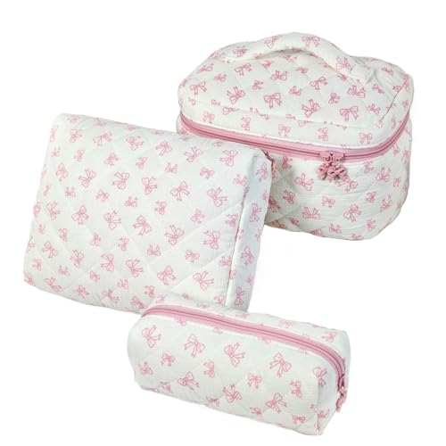 3er Kosmetiktasche Set Damen Gross Gesteppte Kosmetiktasche Mit Blumenmuster Kulturbeutel Set MäDchen Blumen Für Die GeldböRse (J1) von LxmQuyliven