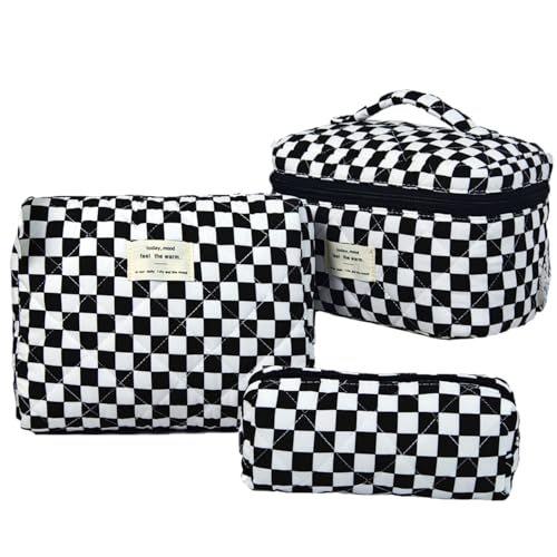 3er Kosmetiktasche Set Damen Gross Gesteppte Kosmetiktasche Mit Blumenmuster Kulturbeutel Set MäDchen Blumen Für Die GeldböRse (Q1) von LxmQuyliven