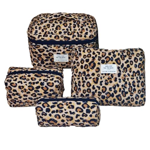 4 Stück Kosmetiktasche Set für Mädchen Frauen Make Up Tasche Toilettenartikel Schminktasche Handtasche Reißverschluss Organizer Tasche (E) von LxmQuyliven