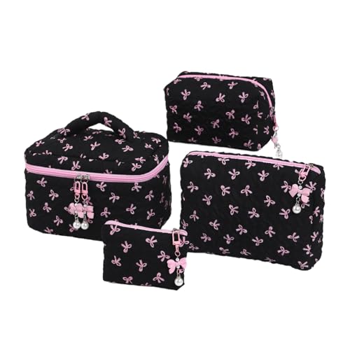 4er Kosmetiktasche Set Kulturtasche Damen Mit Blumenmuster Gesteppte Kulturtasche Emergency Kit Girls School Bag Kosmetiktasche Groß Niedliche Reise-KosmetiktaschefFür Die Geldbörse (Y) von LxmQuyliven