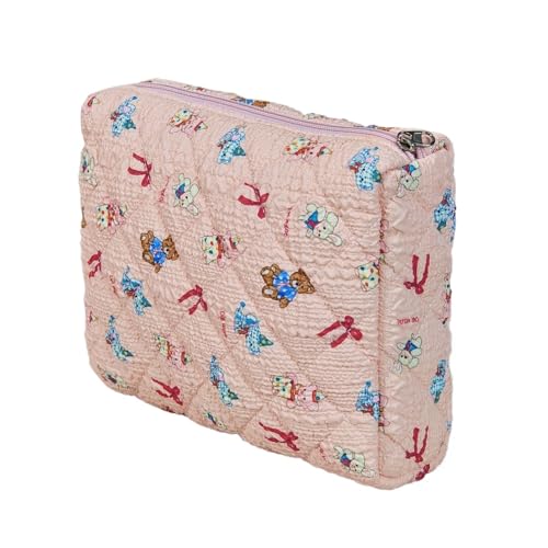 Aesthetic Stuff Clean Girl Kulturbeutel Mädchen Toiletttasche Make Up Tasche Kosmetiktasche Blumen Tragbare Schminktasche für Mädchen Frauen (B1) von LxmQuyliven