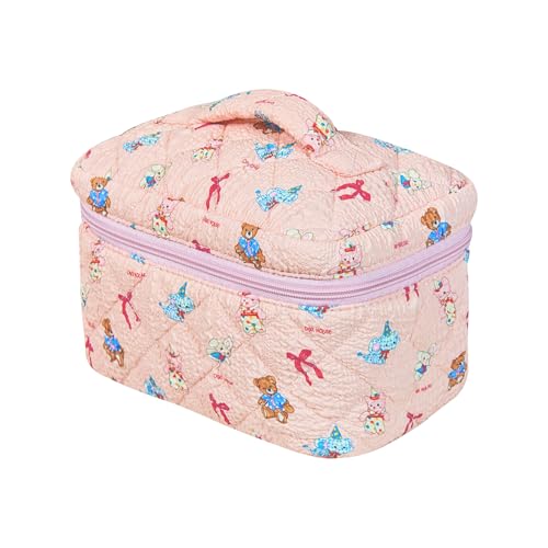 Kosmetiktasche Aesthetic Stuff Clean Girl Baumwolle Kulturbeutel Kosmetikbeutel Mit BlüMchen Make Up Tasche Toilettenartikel Schminktasche FüR MäDchen Frauen (F) von LxmQuyliven