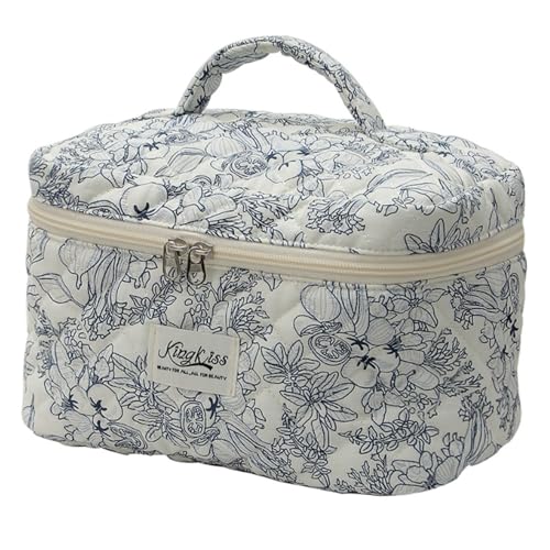 Kosmetiktasche Aesthetic Stuff Clean Girl Baumwolle Kulturbeutel Kosmetikbeutel Mit BlüMchen Make Up Tasche Toilettenartikel Schminktasche FüR MäDchen Frauen (Q) von LxmQuyliven