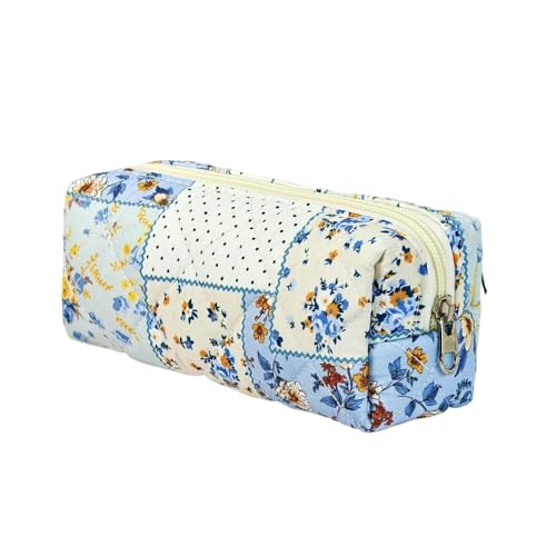 Kosmetiktasche Blumen Cosmetic Bag Girls with Floral Pattern Pink Cosmetic Bag Soft Cotton Material Multifunctional Cute Beauty Bag (D) von LxmQuyliven