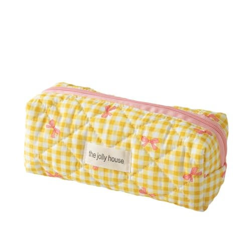 Kosmetiktasche Blumen Cosmetic Bag Girls with Floral Pattern Pink Cosmetic Bag Soft Cotton Material Multifunctional Cute Beauty Bag (F) von LxmQuyliven