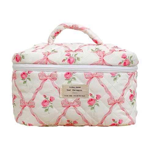 Kosmetiktasche Groß Kosmetiktasche BlumenTragbare Makeup Tasche Schminktasche Faltbar mit Zip Damen Gross Emergency Kit für Frauen, Alltag und Reisen (I) von LxmQuyliven
