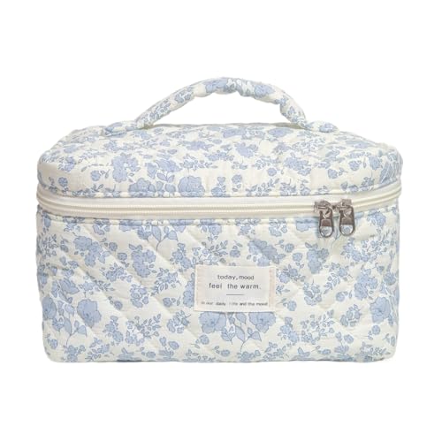 Kosmetiktasche Groß Kosmetiktasche BlumenTragbare Makeup Tasche Schminktasche Faltbar mit Zip Damen Gross Emergency Kit für Frauen, Alltag und Reisen (S) von LxmQuyliven