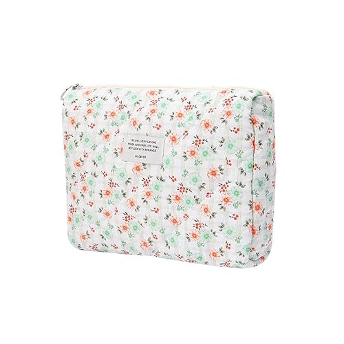 Kosmetiktasche Handtasche Reißverschluss Organizer Tasche Kosmetiktasche Damen Groß Gesteppte Kulturtasche Tragbare Schminktasche für Mädchen Frauen (D) von LxmQuyliven