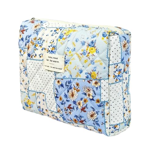 Kosmetiktasche Handtasche Reißverschluss Organizer Tasche Kosmetiktasche Damen Groß Gesteppte Kulturtasche Tragbare Schminktasche für Mädchen Frauen (E) von LxmQuyliven