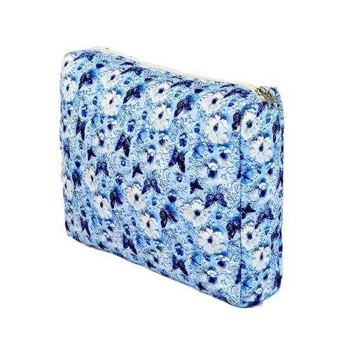 Kosmetiktasche Handtasche Reißverschluss Organizer Tasche Kosmetiktasche Damen Groß Gesteppte Kulturtasche Tragbare Schminktasche für Mädchen Frauen (G) von LxmQuyliven