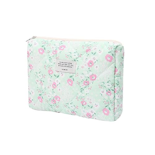 Kosmetiktasche Handtasche Reißverschluss Organizer Tasche Kosmetiktasche Damen Groß Gesteppte Kulturtasche Tragbare Schminktasche für Mädchen Frauen (T) von LxmQuyliven