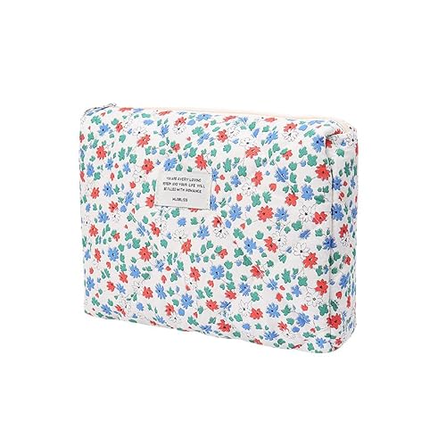 Kosmetiktasche Reise Blumen Muster Schminktasche Hohe KapazitäT Make Up Tasche Aesthetic Tragbar Kosmetik Tasche Mit ReißVerschluss Für Frauen MäDchen Beauty Case (N) von LxmQuyliven