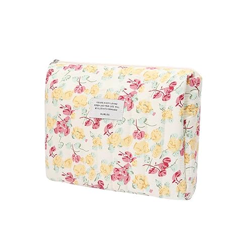 Kosmetiktasche Reise Blumen Muster Schminktasche Hohe KapazitäT Make Up Tasche Aesthetic Tragbar Kosmetik Tasche Mit ReißVerschluss Für Frauen MäDchen Beauty Case (P) von LxmQuyliven
