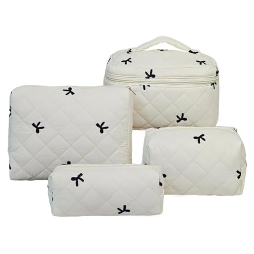 Kosmetiktasche Set Toilettentasche Damen Tragbare Makeup Tasche Blumenmuster Kulturtasche Kosmetikbeutel mit Blümchen für Make-up-Pinsel und Beauty-Utensilien (U) von LxmQuyliven