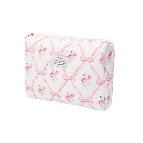 Kulturbeutel Damen Make Up Tasche Emergency Kit Girls School Bag Kulturtasche Damen Mit Blumenmuster Gross Clean Girl Room Decor Für Make-Up-Pinsel Und Beauty-Utensilien (P) von LxmQuyliven