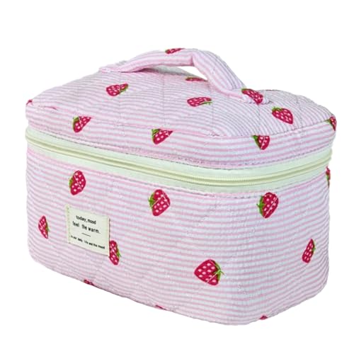 Make Up Bag Emergency Kit ReißVerschlusstasche Mit Blauen Blumen Tragbare Makeup Tasche Kosmetiktasche Damen Groß Waschtasche Groß FüR Frauen, Alltag Und Reisen (L) von LxmQuyliven