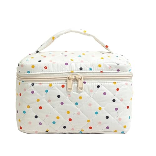 Reise Kosmetiktasche Damen Kulturbeutel Make Up Tasche Gesteppte Kulturtasche, Kulturbeutel Make Up Tasche, Tragbare Schminktasche für Mädchen Frauen (F1) von LxmQuyliven