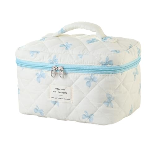 Reise Kosmetiktasche Damen Kulturbeutel Make Up Tasche Gesteppte Kulturtasche, Kulturbeutel Make Up Tasche, Tragbare Schminktasche für Mädchen Frauen (V) von LxmQuyliven