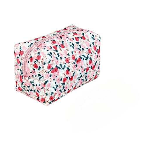 Reise Kosmetiktasche Damen kulturtascheBlumen Cosmetic Bag Gesteppte Kleine Reise Blumenmuster für Make-Up-Pinsel Und Beauty-Utensilien (A) von LxmQuyliven