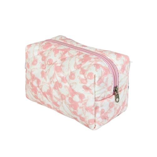 Reise Kosmetiktasche Damen kulturtascheBlumen Cosmetic Bag Gesteppte Kleine Reise Blumenmuster für Make-Up-Pinsel Und Beauty-Utensilien (C) von LxmQuyliven