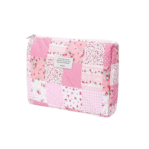 Toilettenartikel Schminktasche Blumenmuster Kulturtasche Tragbare Makeup Tasche Schminktasche Faltbar mit Zip Waschtasche Groß für Frauen, Alltag und Reisen (V) von LxmQuyliven