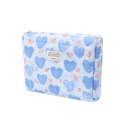 Toilettenartikel Schminktasche Blumenmuster Kulturtasche Tragbare Makeup Tasche Schminktasche Faltbar mit Zip Waschtasche Groß für Frauen, Alltag und Reisen (W) von LxmQuyliven