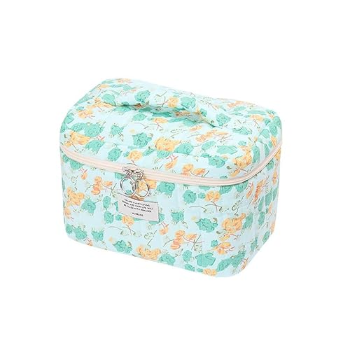 Waschtasche Groß Blumen Tragbare Makeup Tasche Make Up Bag Emergency Kit ReißVerschlusstasche Mit Blauen Kosmetiktasche Damen Groß Für Frauen, Alltag Und Reisen (D) von LxmQuyliven