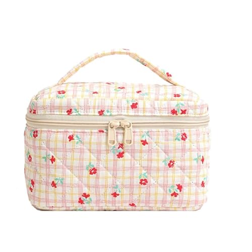 Waschtasche Groß Blumen Tragbare Makeup Tasche Make Up Bag Emergency Kit ReißVerschlusstasche Mit Blauen Kosmetiktasche Damen Groß Für Frauen, Alltag Und Reisen (E1) von LxmQuyliven