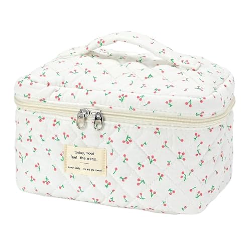 Waschtasche Groß Blumen Tragbare Makeup Tasche Make Up Bag Emergency Kit ReißVerschlusstasche Mit Blauen Kosmetiktasche Damen Groß Für Frauen, Alltag Und Reisen (G) von LxmQuyliven