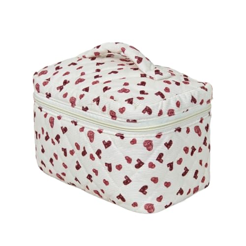 Waschtasche Groß Blumen Tragbare Makeup Tasche Make Up Bag Emergency Kit ReißVerschlusstasche Mit Blauen Kosmetiktasche Damen Groß Für Frauen, Alltag Und Reisen (H) von LxmQuyliven