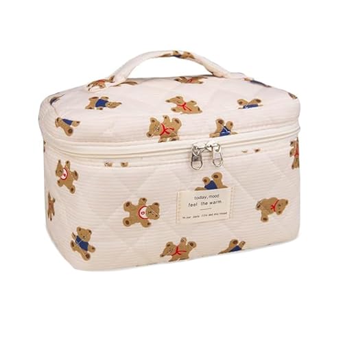 Waschtasche Groß Blumen Tragbare Makeup Tasche Make Up Bag Emergency Kit ReißVerschlusstasche Mit Blauen Kosmetiktasche Damen Groß Für Frauen, Alltag Und Reisen (N) von LxmQuyliven