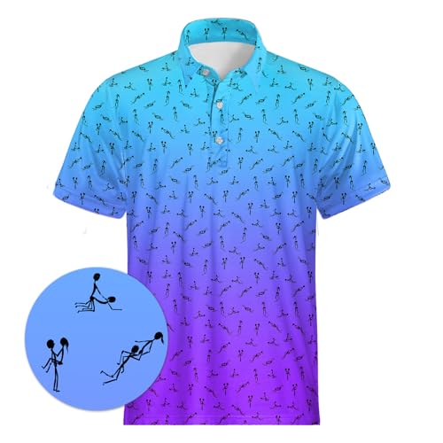 Lxopogk Golf-Shirts für Herren, lustiges Poloshirt, kurzärmelig, leistungsstark, feuchtigkeitsableitend, schnell trocknend, Hawaii-Poloshirt für Herren, Blaues Violett, L Lxopogk Golf-Shirts für Herren, lustiges Poloshirt, kurzärmelig, leistungsstark, feuchtigkeitsableitend, schnell trocknend, Hawaii-Poloshirt für Herren, Blaues Violett, L von Lxopogk