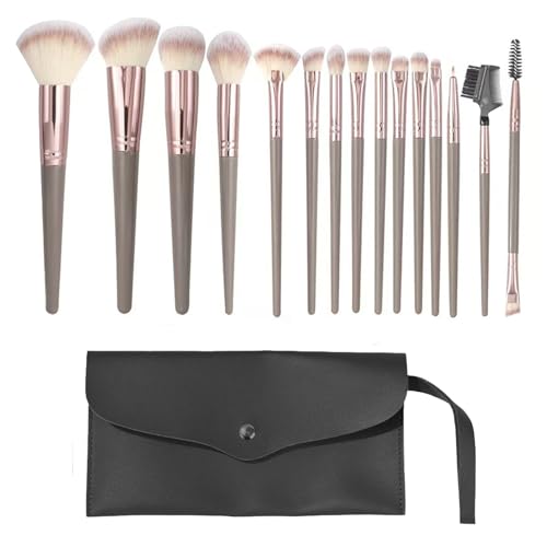 Lxtness 15 Stück Pinselset Makeup Professionelles Make up Pinsel set,Premium Puderpinsel Lidschatten Blush Schminkpinsel Set,Mit schwarzer Kosmetiktasche von Lxtness