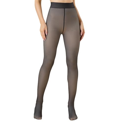 Lxweimi Thermostrumpfhosen für damen,Gefütterte Strumpfhose,Strumpfhosen Damen Winter (DE/NL/SE/PL, Alphanumerisch, L, XL, Regular, Regular, Schwarz Durchsichtig 300g) von Lxweimi