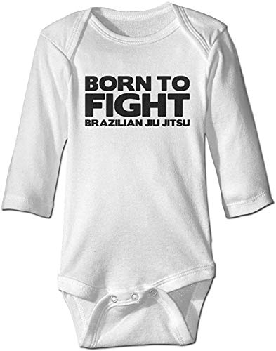 LyCheer Born to Fight Brazilian Jiu Jitsu Baby-Body Gr. 0-6 Monate, weiß von LyCheer