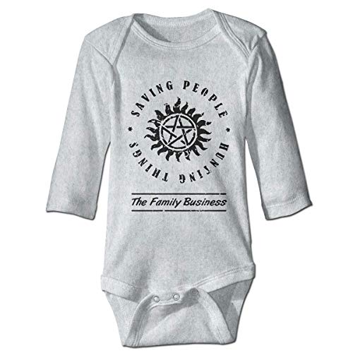 Saving People Hunting Things Baby Winziger Strampler Langarm Overall Grau, 0-6Monate,grau von LyCheer