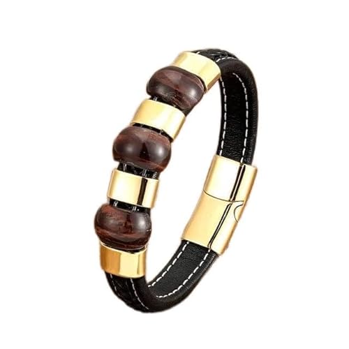 leather bracelet man, Lederarmband für Männer Hand Tigerauge Stein Schmuck Webart Herren Armband Handgemachte Schmuck (Color : Red Tiger Eye-a, Size : 23cm) von LyZap