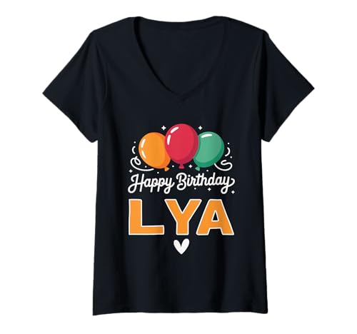 Damen Alles Gute zum Geburtstag Spruch Lya T-Shirt mit V-Ausschnitt Damen Alles Gute zum Geburtstag Spruch Lya T-Shirt mit V-Ausschnitt von Lya Name Spruch für Geburtstag