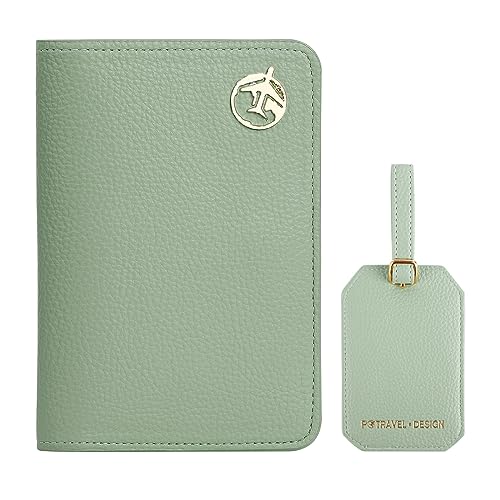 Lychii Reisepass Schutzhülle, Passport Holder für Damen Herren, PU Leather Reisebrieftasche Travel Wallet Organizer für Kreditkarten, Ausweis und Reisedokumente (Grün Set) von Lychii