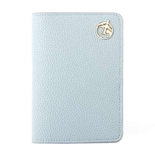 Lychii Reisepass Schutzhülle, Passport Holder für Damen Herren, PU Leather Reisebrieftasche Travel Wallet Organizer für Kreditkarten, Ausweis und Reisedokumente (Blau) von Lychii