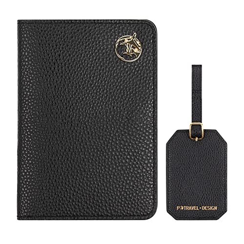 Lychii Reisepass Schutzhülle, Passport Holder für Damen Herren, PU Leather Reisebrieftasche Travel Wallet Organizer für Kreditkarten, Ausweis und Reisedokumente (Schwarz Set) von Lychii