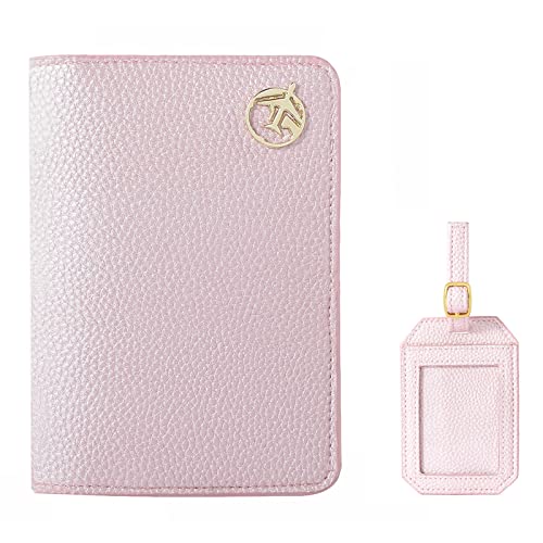 Lychii Reisepass Schutzhülle, Passport Holder mit Gepäckanhänger für Damen Herren, PU Leather Reisebrieftasche Travel Wallet Organizer für Kreditkarten, Ausweis und Reisedokumente von Lychii