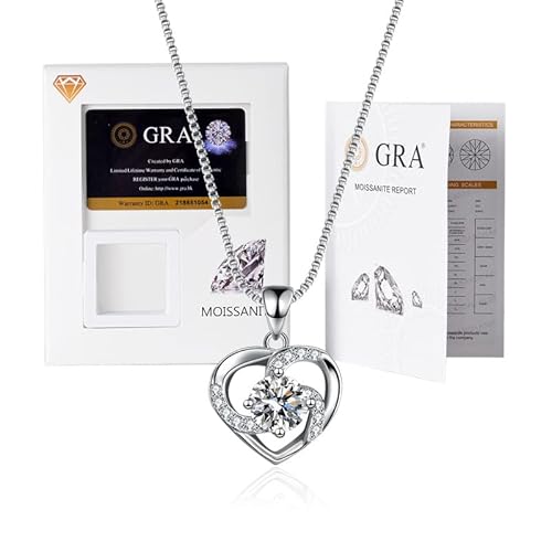 Lyciel High End Moissanite Anhänger Halskette für Frauen, 1CT s925 rein versilbert mit Platin, Jubiläumsgeschenk, Geburtstagsgeschenk (BTXL-005,5A zircon imitation moissanite diamond) von Lyciel