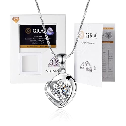 Lyciel High End Moissanite Anhänger Halskette für Frauen, 1CT s925 rein versilbert mit Platin, Jubiläumsgeschenk, Geburtstagsgeschenk (BTXL-009,5A zircon imitation moissanite diamond) von Lyciel