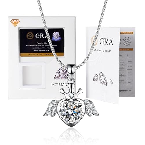 Lyciel High End Moissanite Anhänger Halskette für Frauen, 1CT s925 rein versilbert mit Platin, Jubiläumsgeschenk, Geburtstagsgeschenk (BTXL-022,5A zircon imitation moissanite diamond) von Lyciel